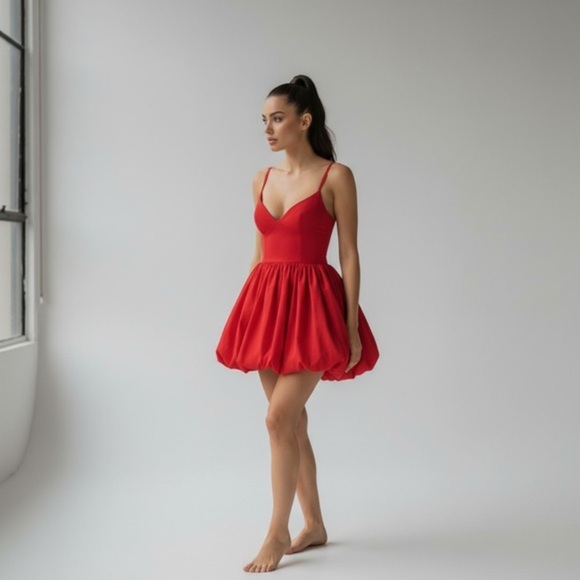 Amanda Uprichard Ruby Bubble Hem Skort Romper Size Small Sleeveless Mini EUC - Picture 2 of 6